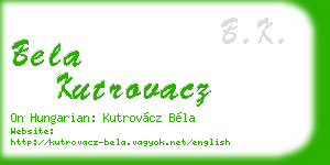 bela kutrovacz business card